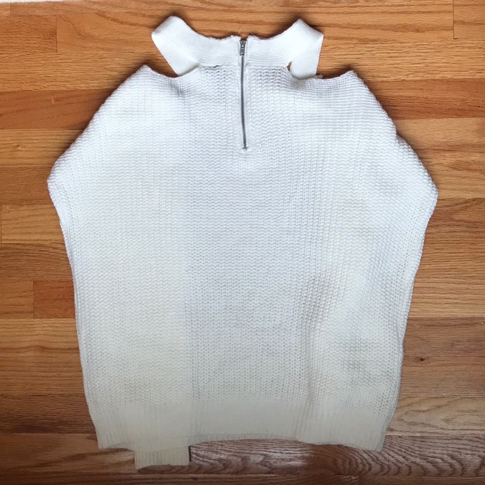 Cream Off Shoulder Knitted Sweater (like-new) - Picture 4 of 8